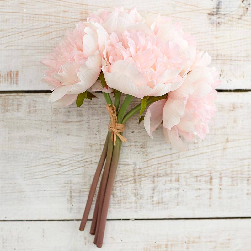 9" Artificial Peony Silk Bouquet - The Coral Palm LLC