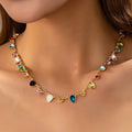 Rainbow Teardrop Gemstone Charm Necklace | 80N92832