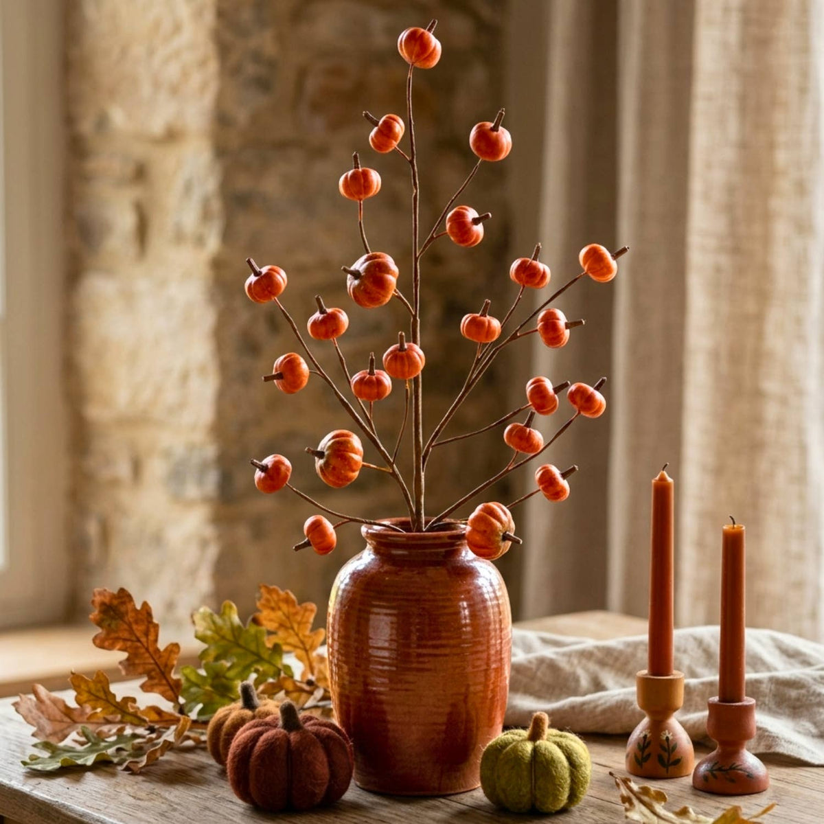31” Mini Pumpkin Spray w/ 23 Pumpkins