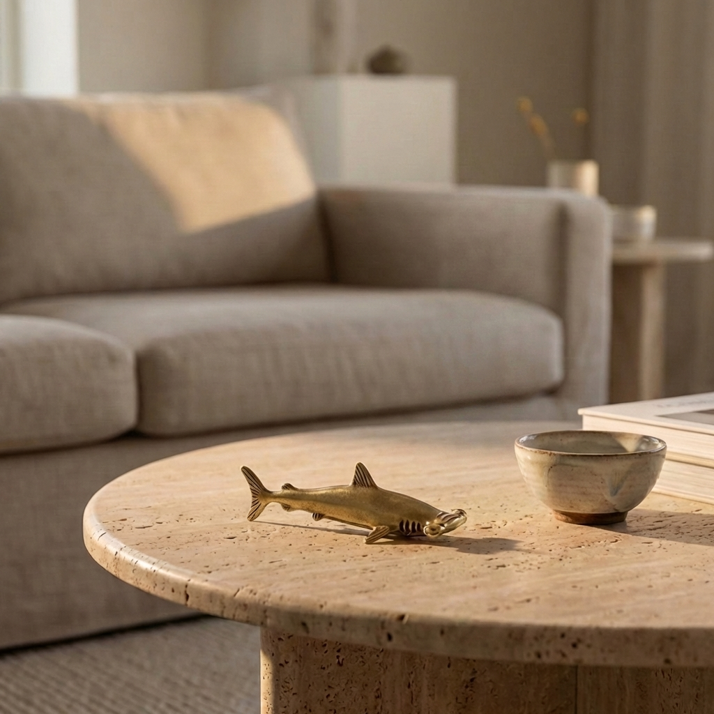 Antique Brass Hammerhead Shark