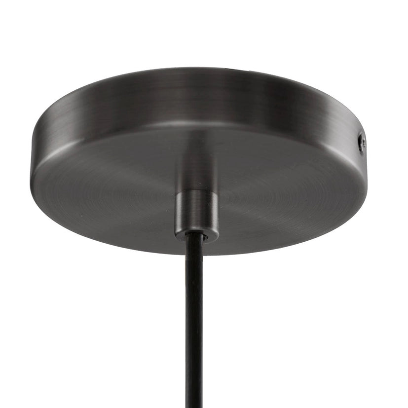 Clear Bell Shape Glass Metal Pendant, Black