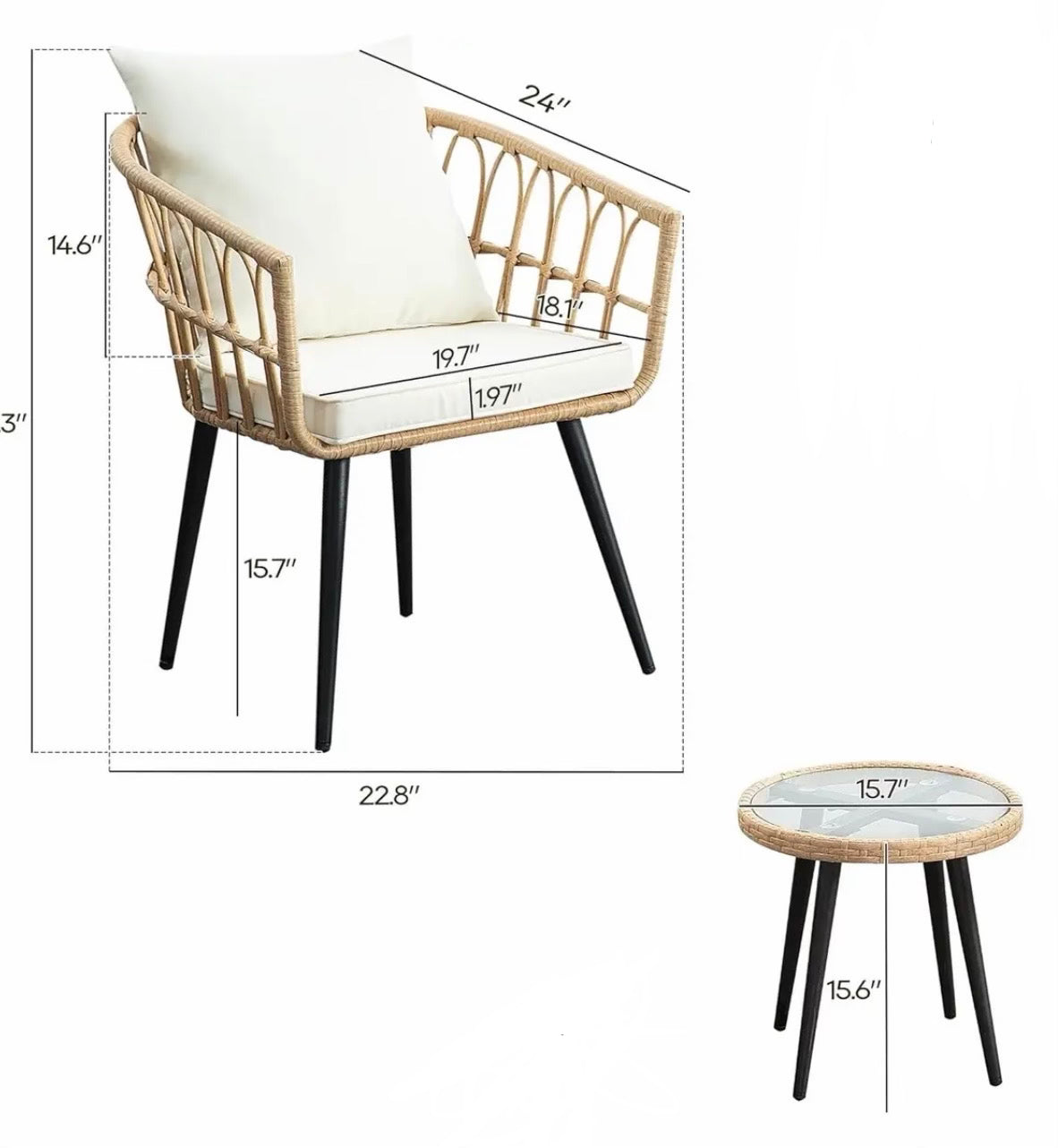 Coastal Haven Rattan Bistro Set
