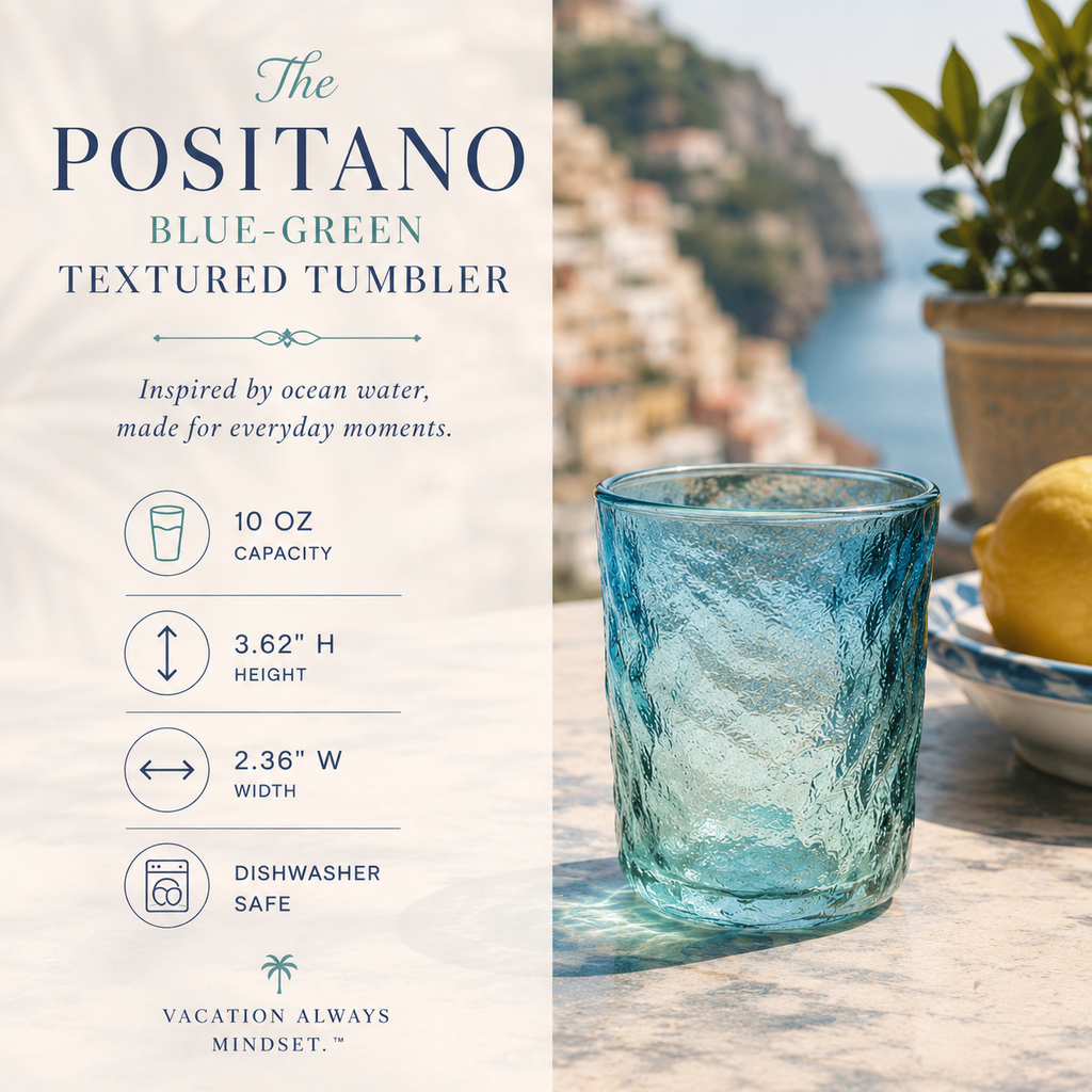 The Positano Blue-Green Textured Glasses