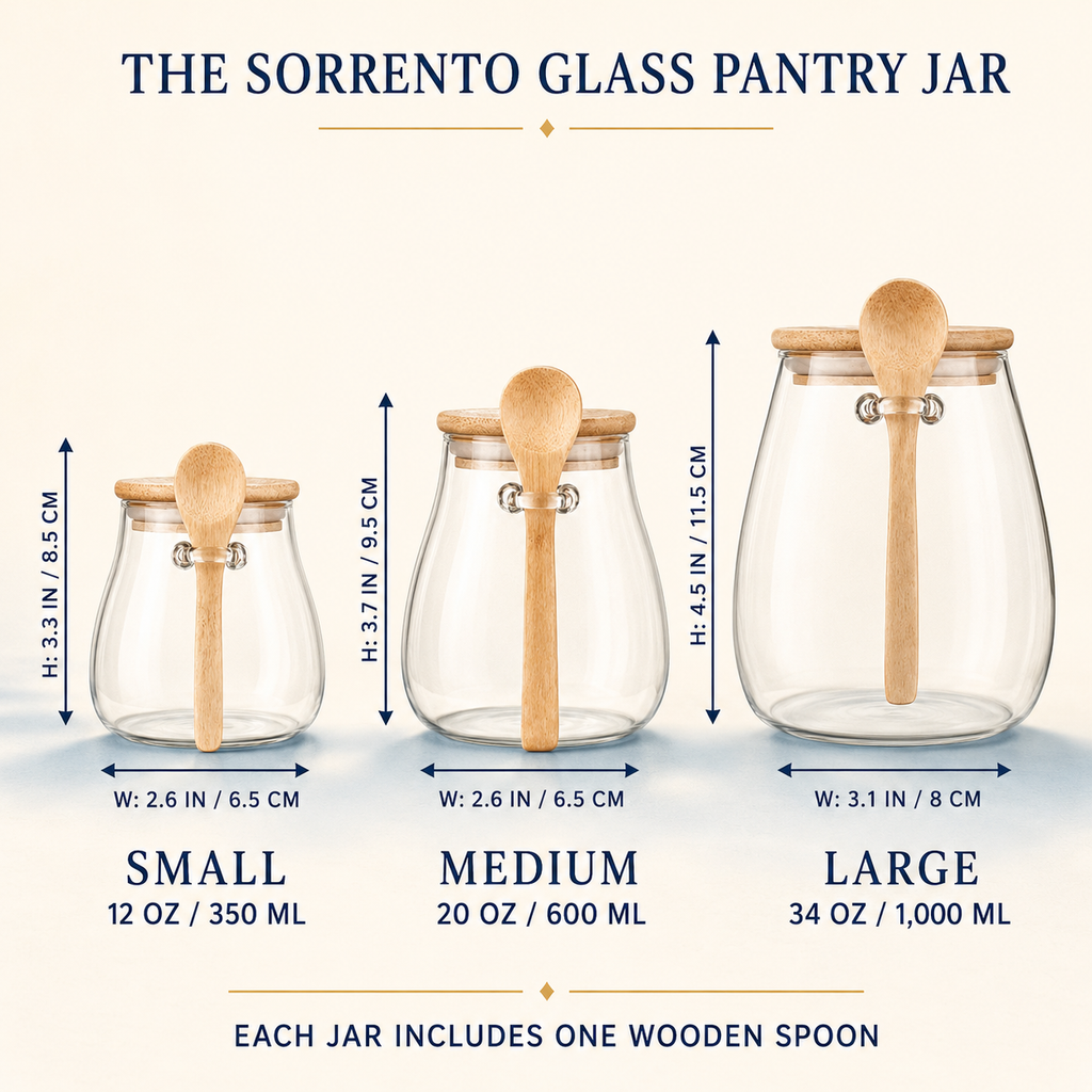 The Sorrento Glass Pantry Jar with Spoon