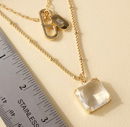 Layered Beaded Glass Stone Necklace