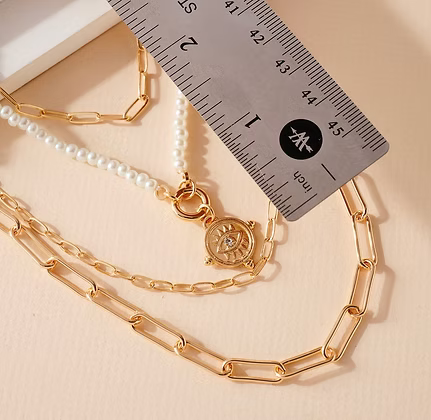 Layered Eye Pearl Beaded Necklace