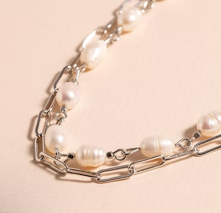 Layered Freshwater Pearl Chain Necklace