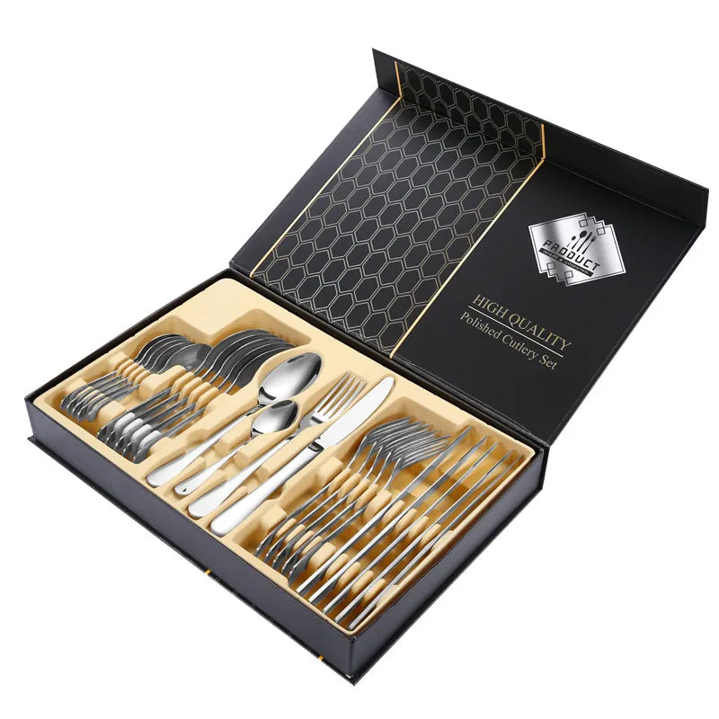 The Newport Classic 24-Piece Stainless Steel Flatware Set