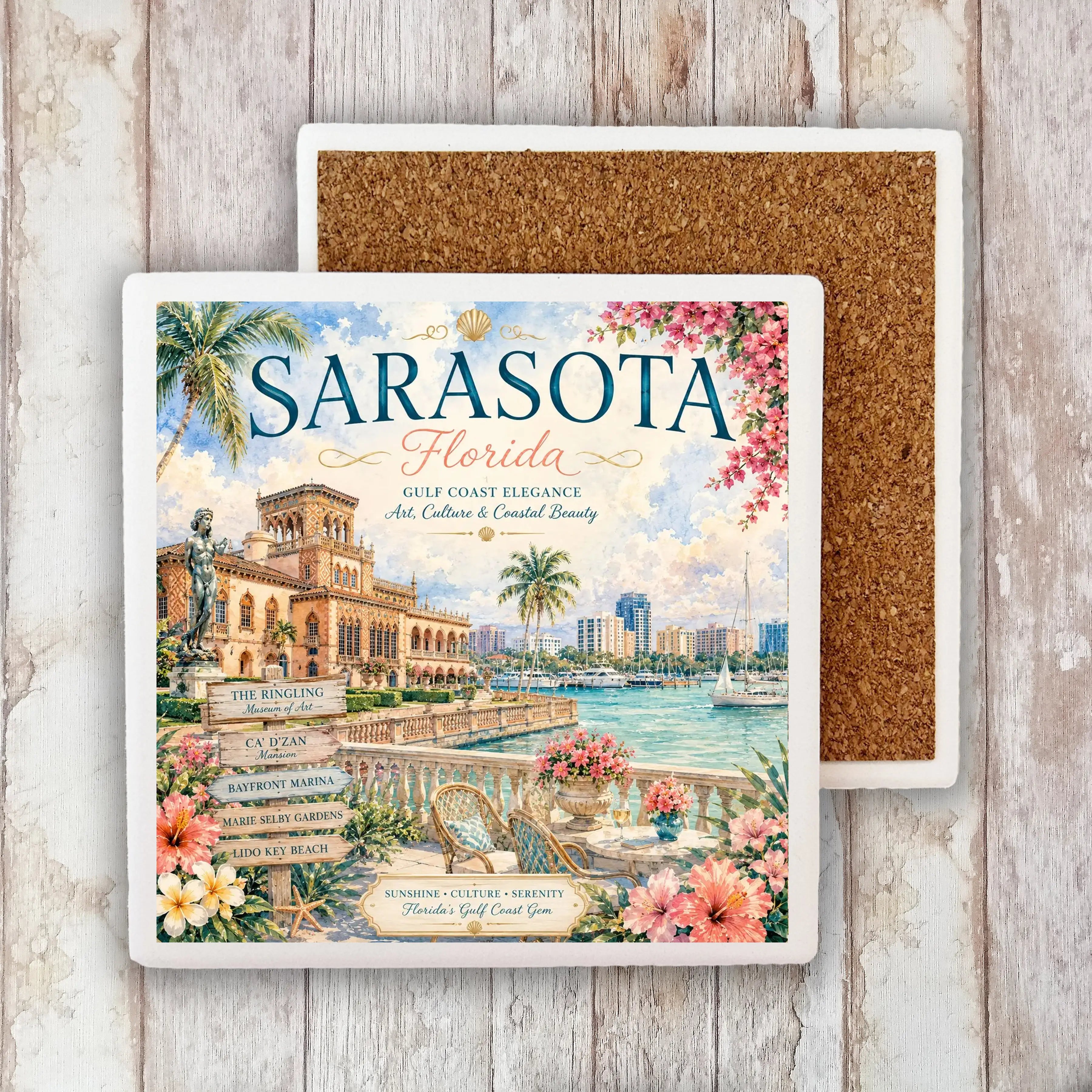 Absorbent White Stone Coasters