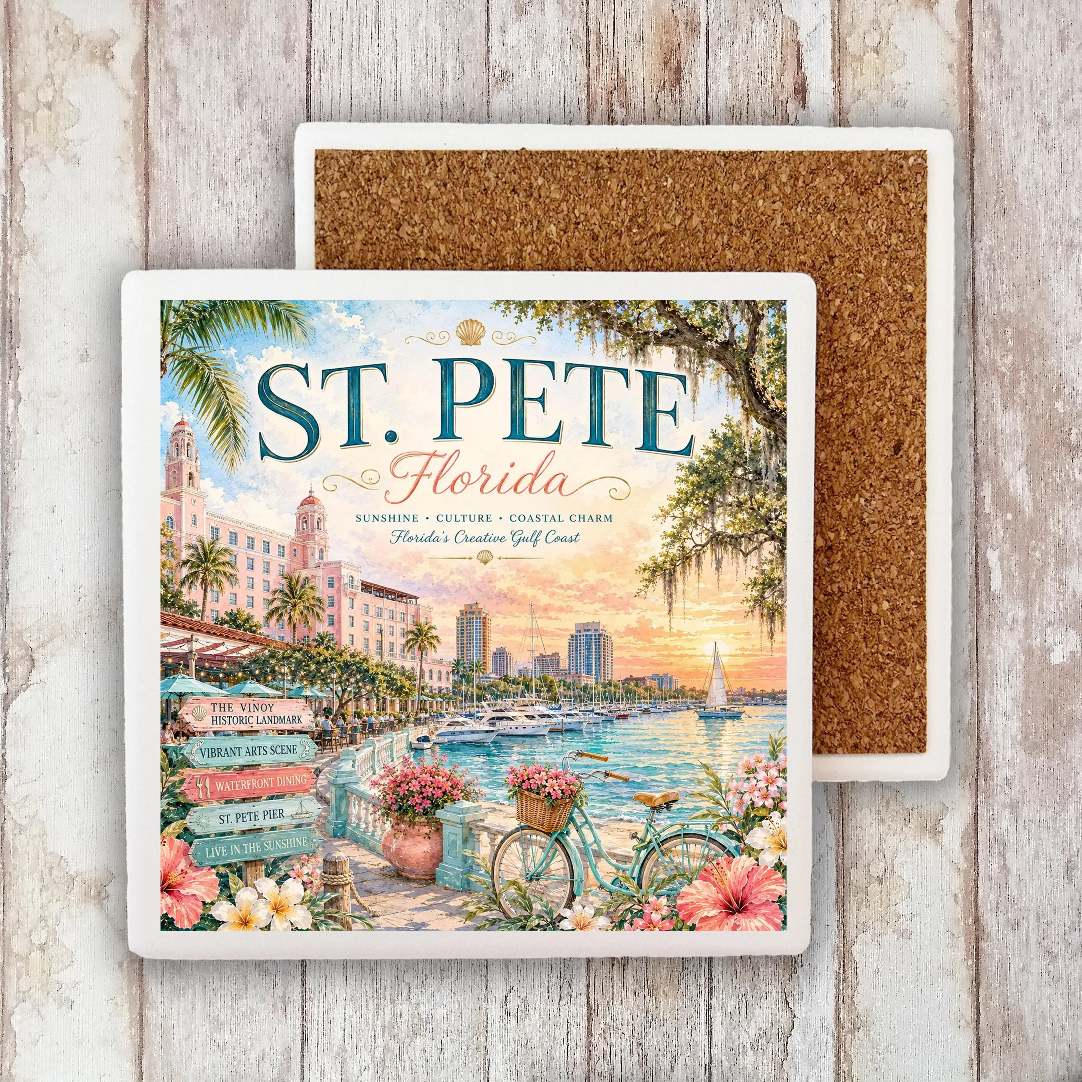 Absorbent White Stone Coasters