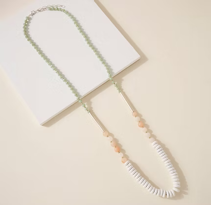 The Seabreeze Beaded Lariat Necklace - The Coral Palm