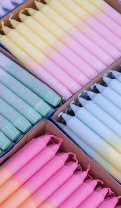 Tapered Candles Pretty in Pastel