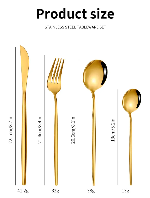 The Lisboa 24-Piece Gold Flatware Set