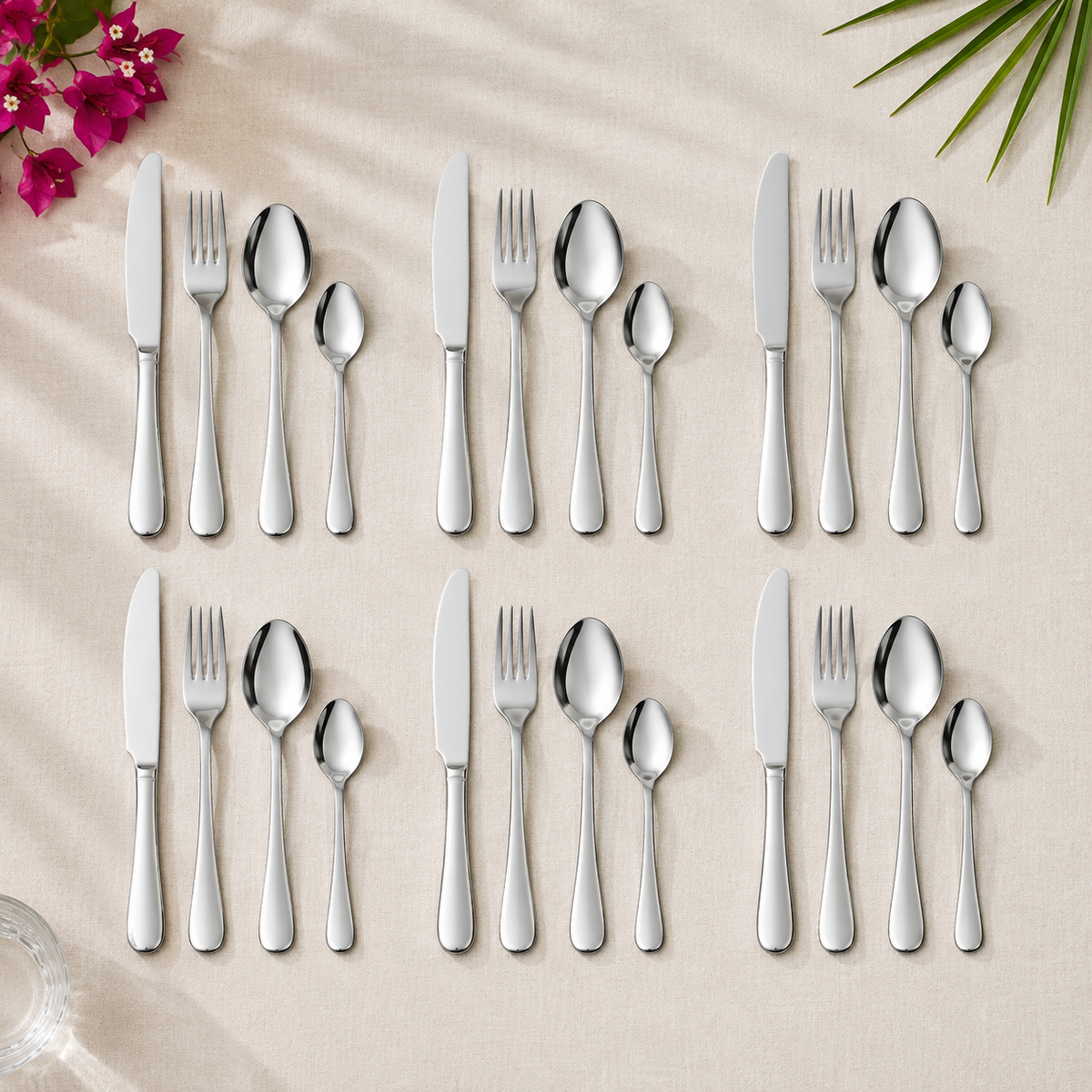 The Newport Classic 24-Piece Stainless Steel Flatware Set