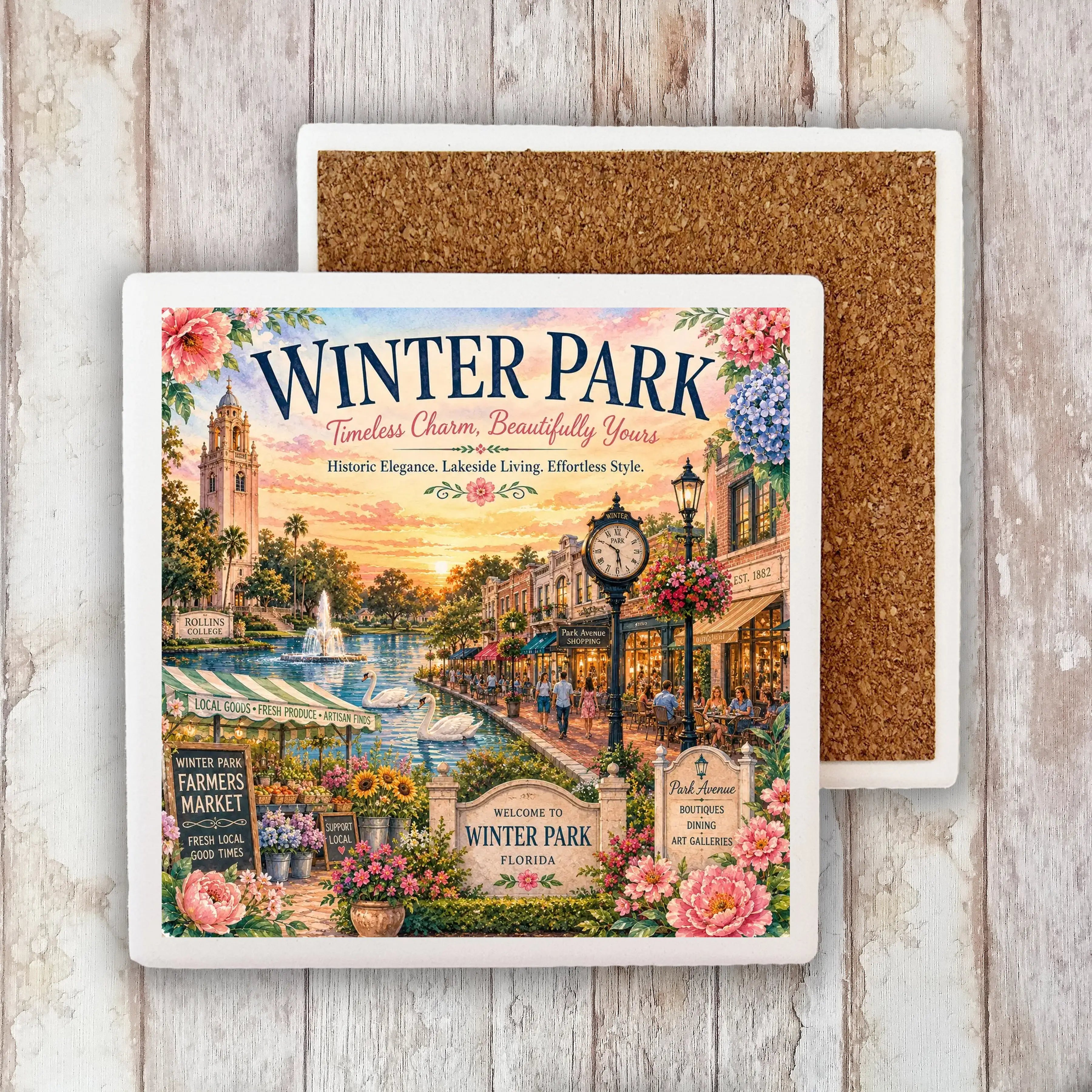 Absorbent White Stone Coasters