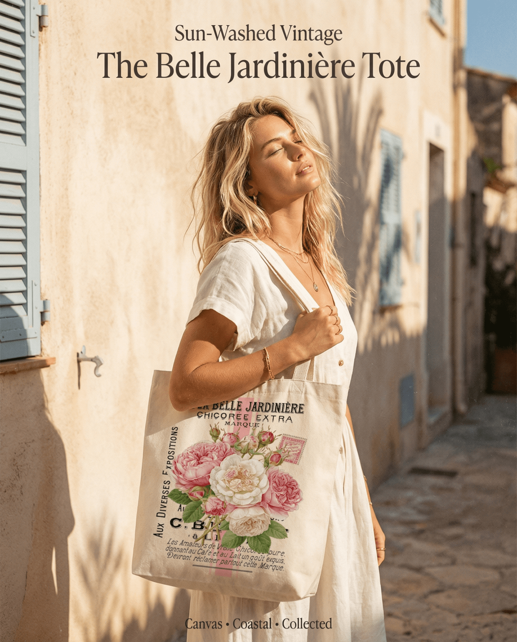 À la Belle Jardinière (From the Beautiful Garden) Canvas Tote Bag - The Coral Palm LLC