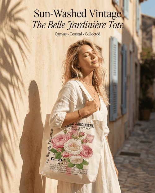 À la Belle Jardinière (From the Beautiful Garden) Canvas Tote Bag - The Coral Palm LLC