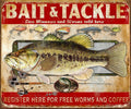 Bait & Tackle Retro Fishing Tin Sign