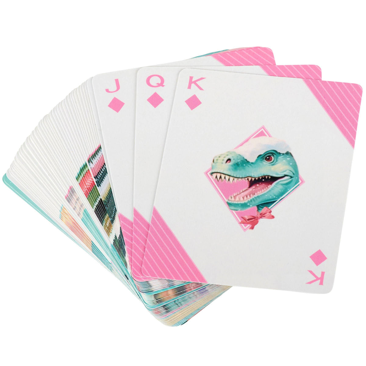 Retro Dinosaur Christmas Playing Cards