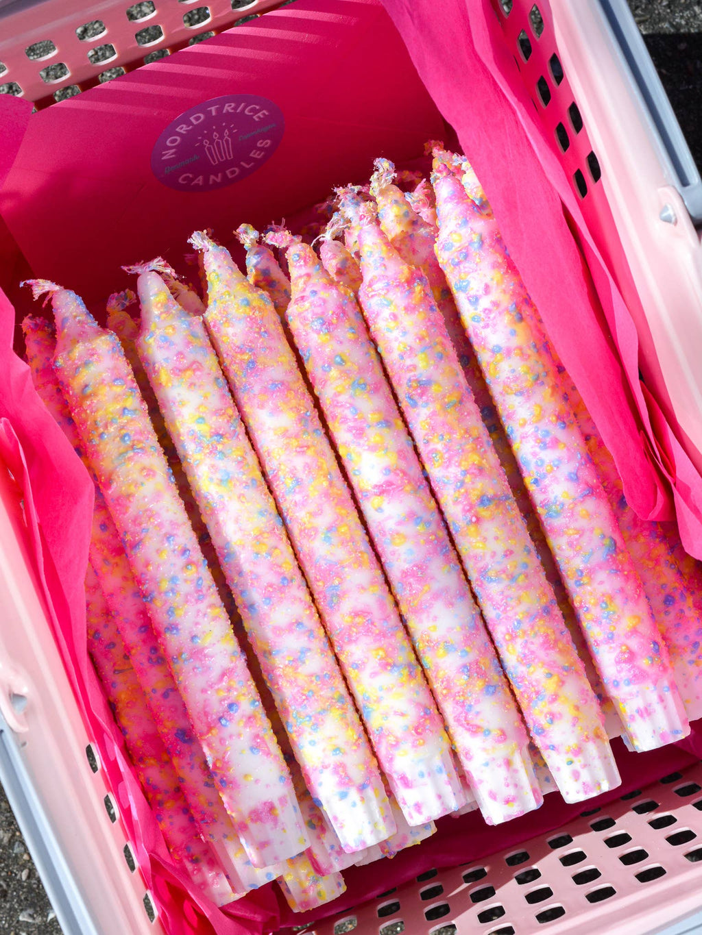 Copenhagen Confetti Hand-Decorated Taper Candle