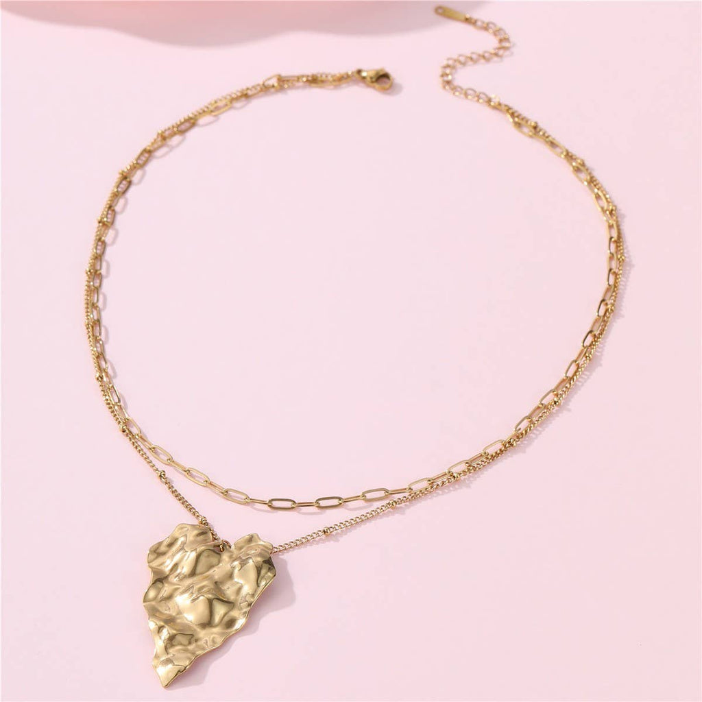 18K STAINLESS STEEL TARNISH FREE HEART NECKLACE | 40NK9695