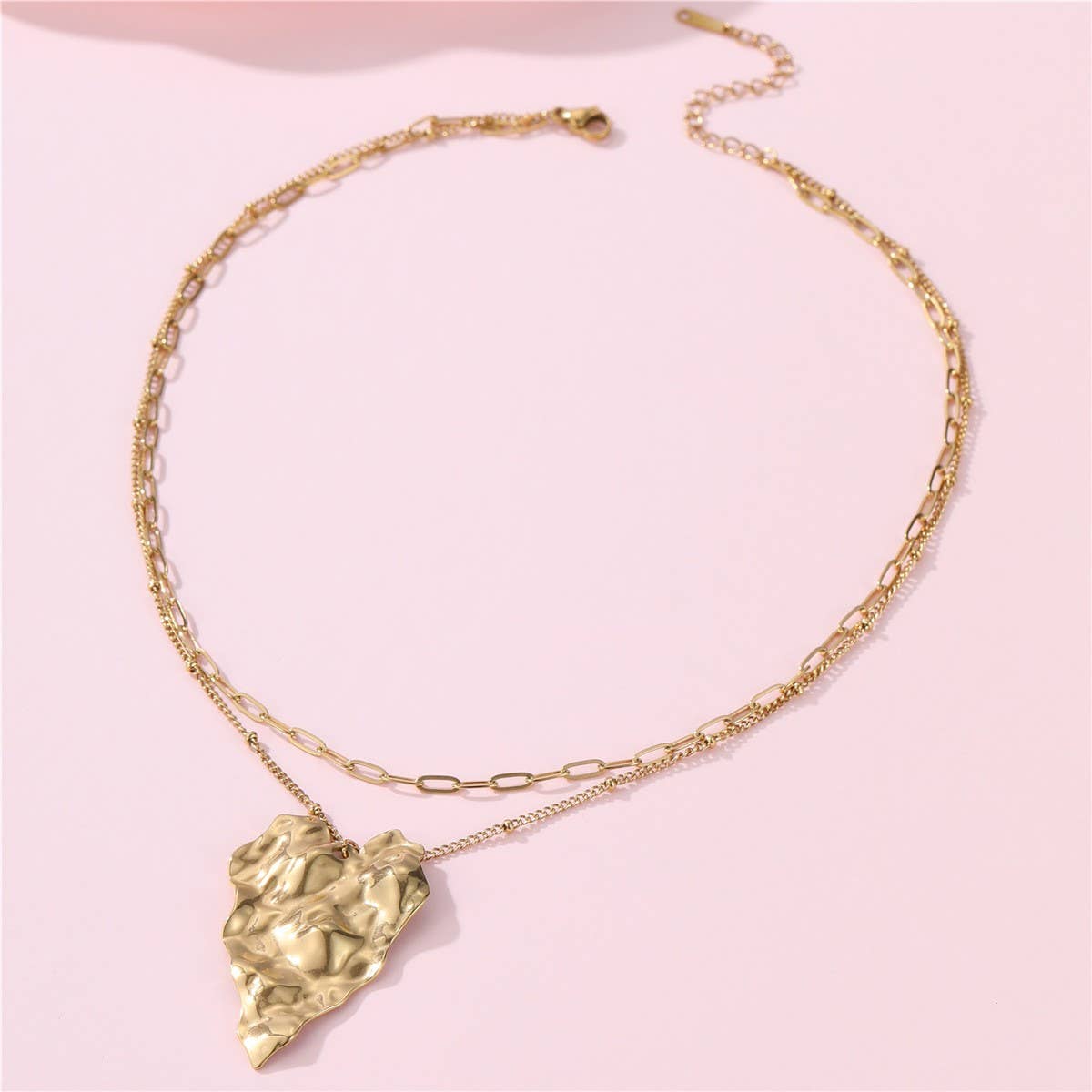 18K STAINLESS STEEL TARNISH FREE HEART NECKLACE | 40NK9695