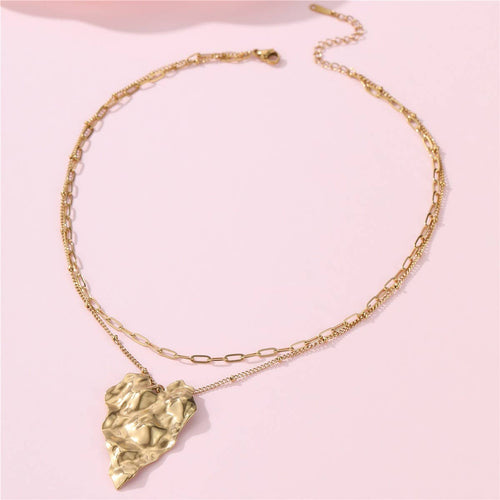 18K STAINLESS STEEL TARNISH FREE HEART NECKLACE | 40NK9695