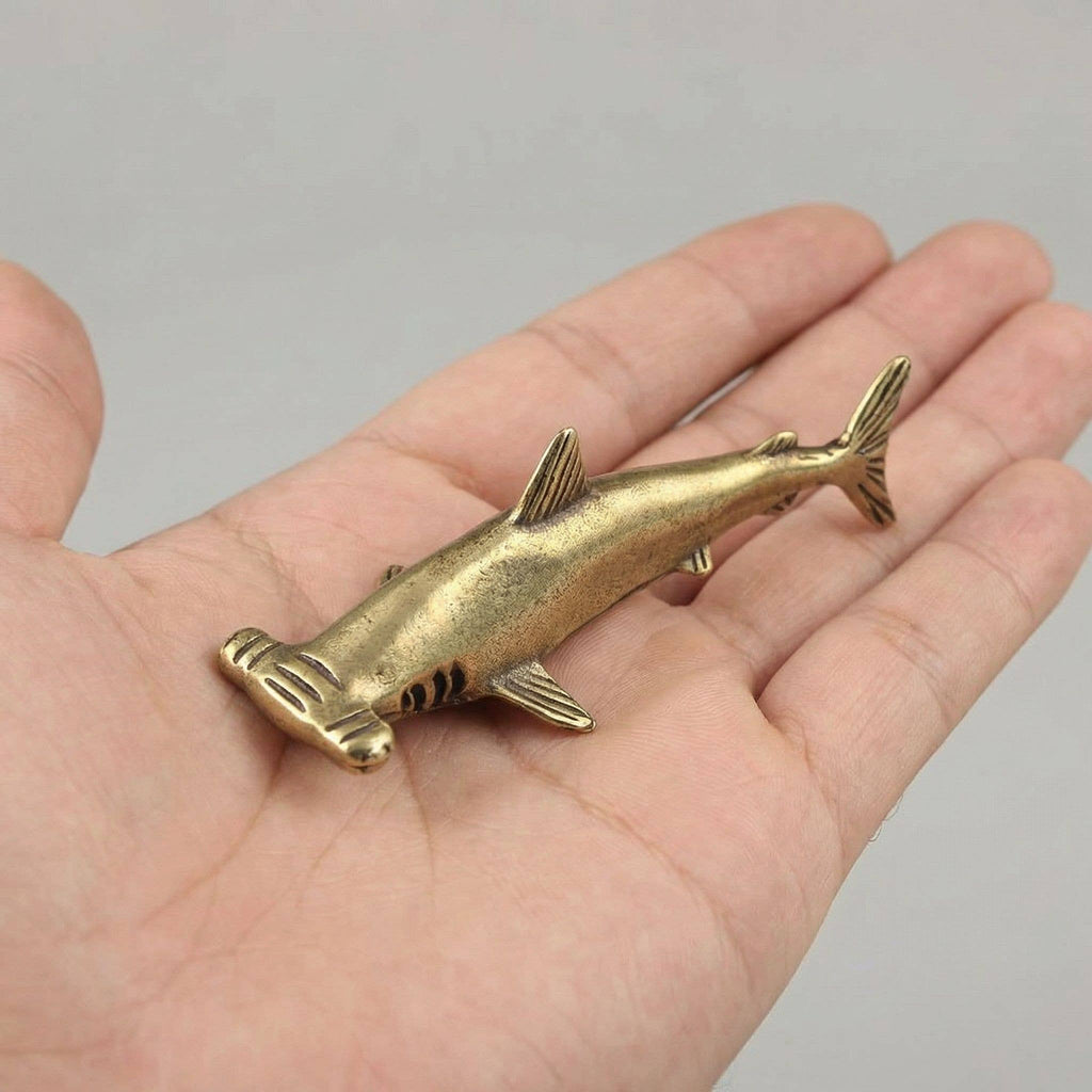 Antique Brass Hammerhead Shark