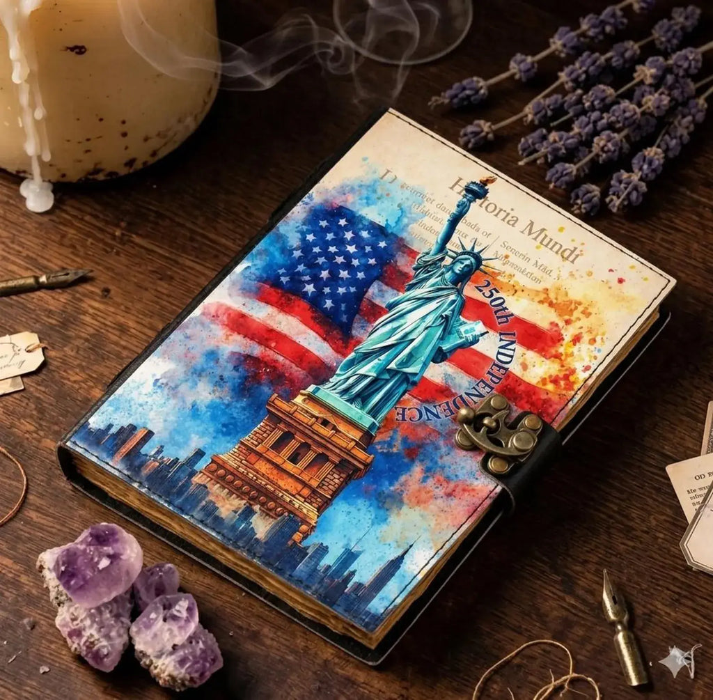 Handmade Patriotic Leather Journal Statue of Liberty Journal