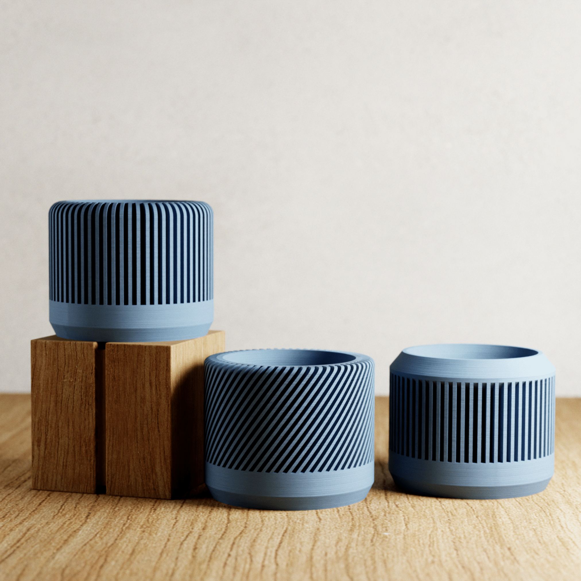 The Bamboo Modern Cylinder Planter Set - The Coral Palm LLC