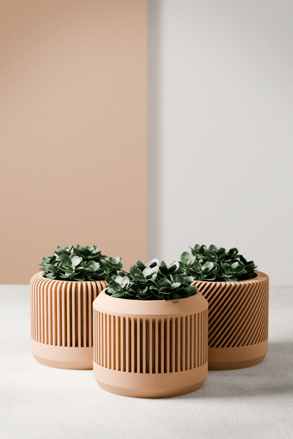 The Bamboo Modern Cylinder Planter Set - The Coral Palm LLC