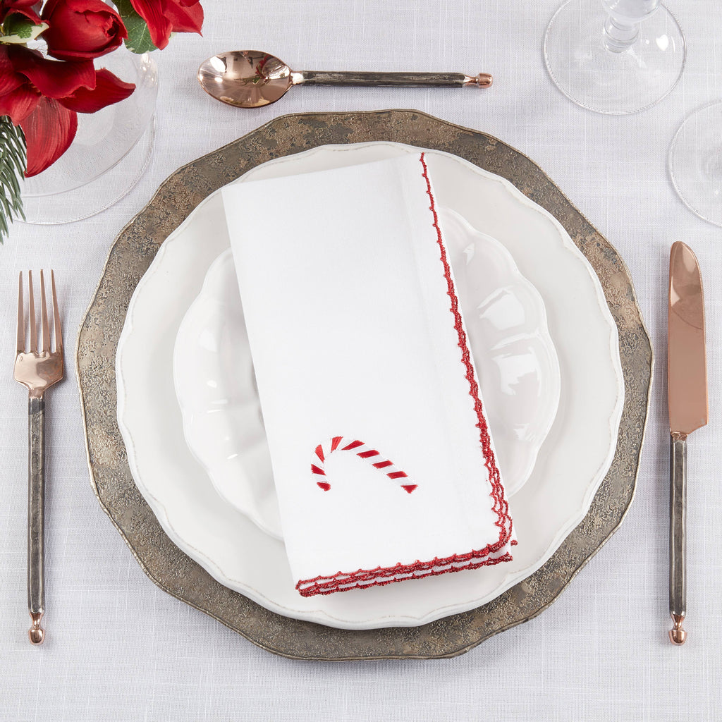 Whip Stitch Candy Cane Napkin