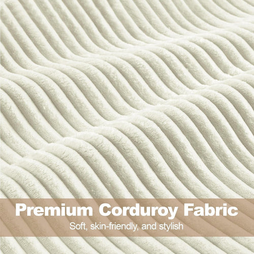 Beige Corduroy Barrel Chair With Pocket Coil Support - The Coral Palm LLC