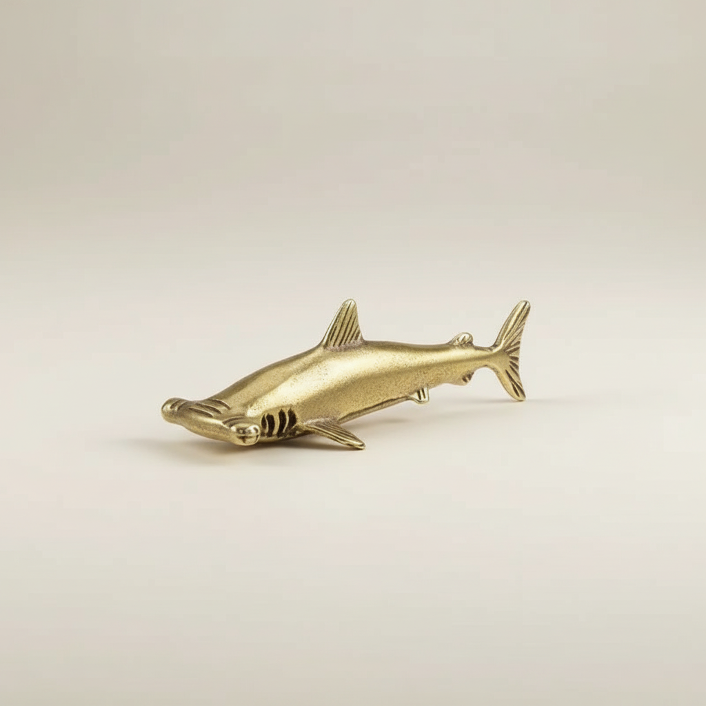 Antique Brass Hammerhead Shark
