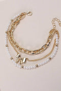 BOW PEARL LINK TRIO SET BRACELETS | 80B146 - The Coral Palm LLC