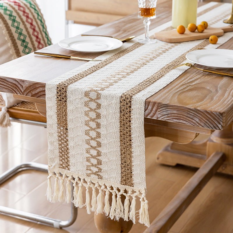 Woven Bohemian Tassel Table Runner - The Coral Palm LLC
