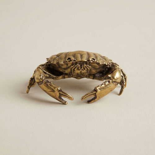 Brass Crab | Antique Brass Figurine | Miniature Display - The Coral Palm LLC