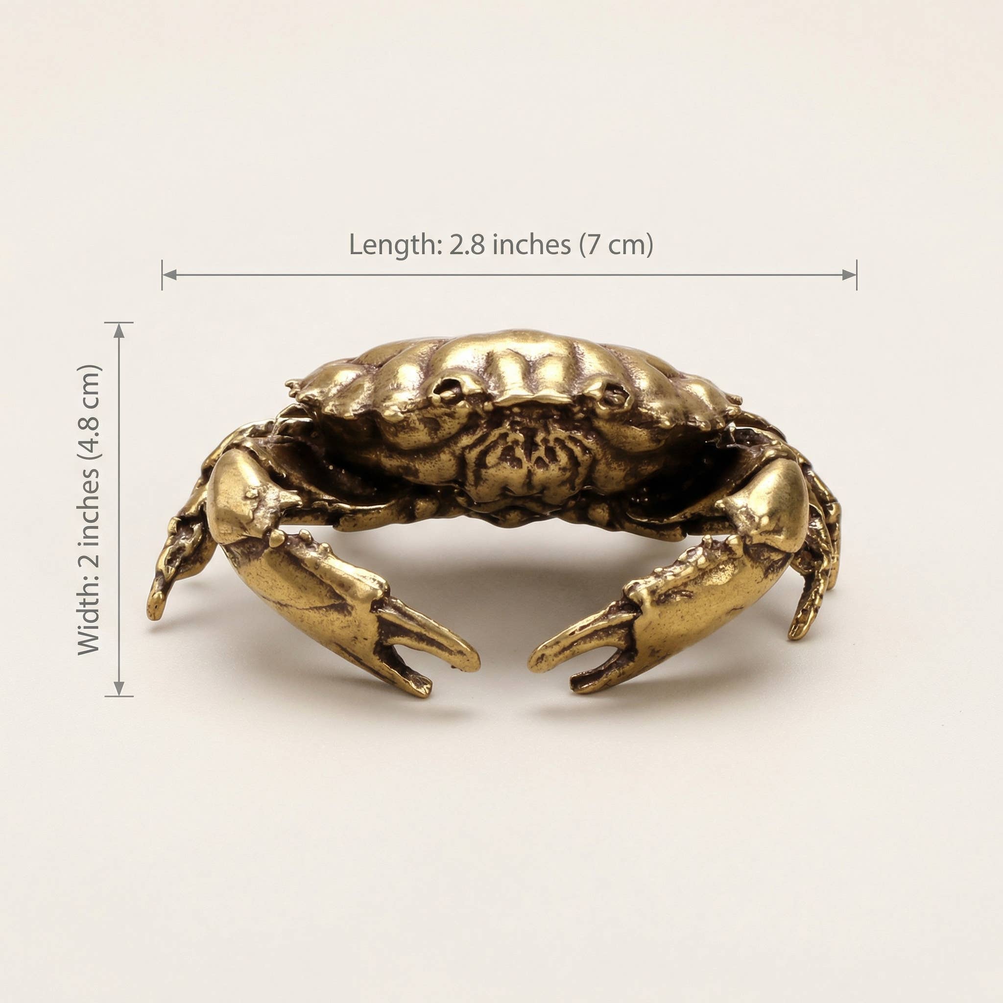 Brass Crab | Antique Brass Figurine | Miniature Display - The Coral Palm LLC