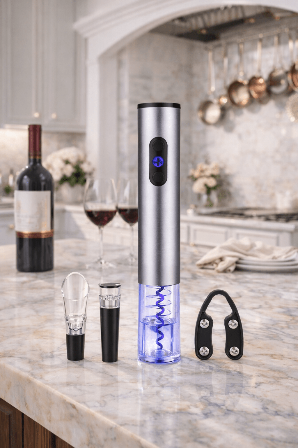 Brentwood Luxe Electric Wine Opener Set - The Coral Palm LLC