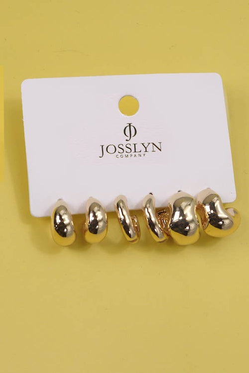 BUBBLY MINI HUGGIE HOOP TRIO EARRINGS - The Coral Palm LLC