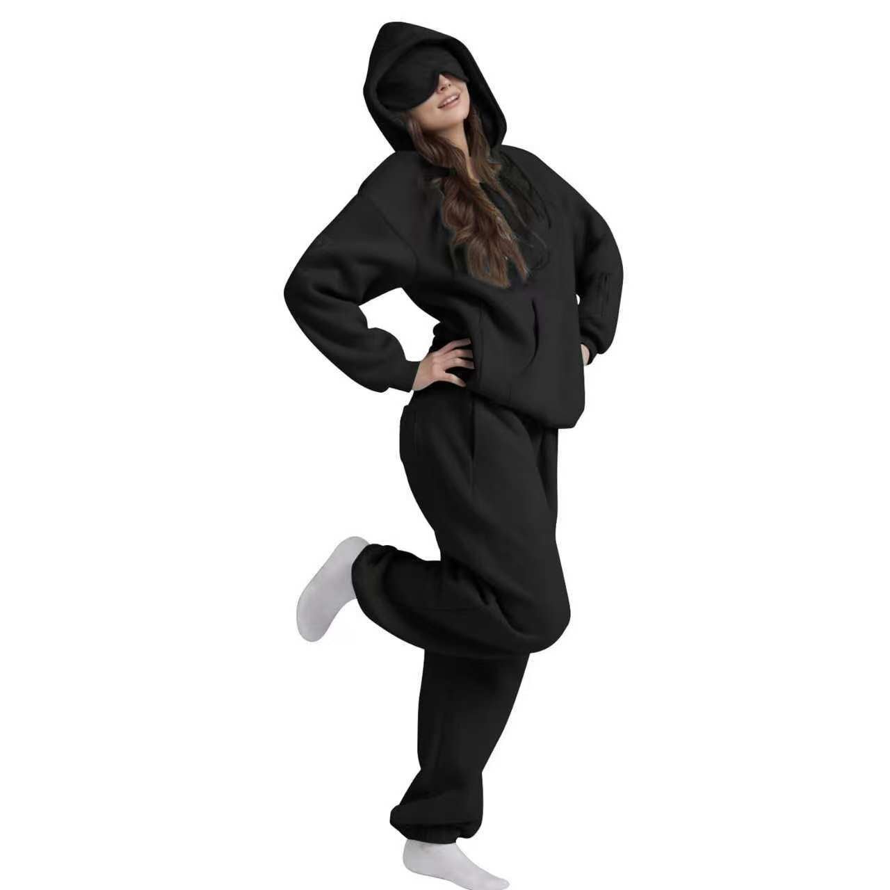 Travel Hoodie with Built-In Eye Mask - The Coral Palm LLC