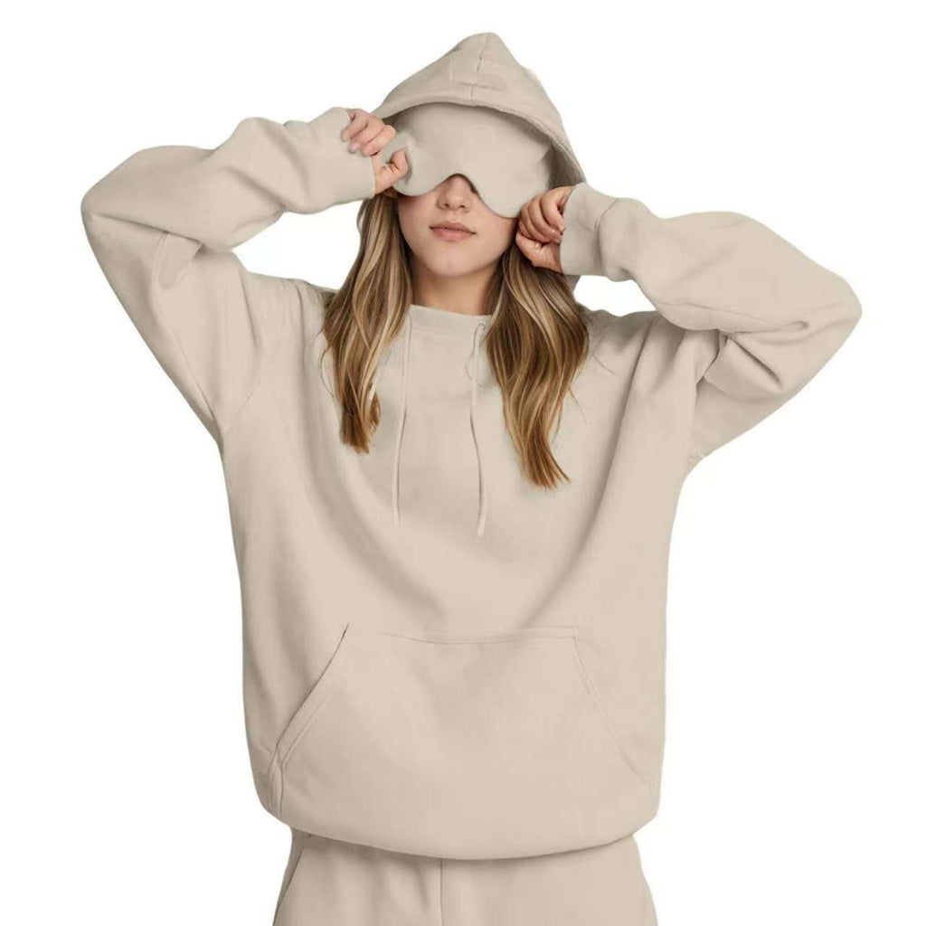Travel Hoodie with Built-In Eye Mask - The Coral Palm LLC
