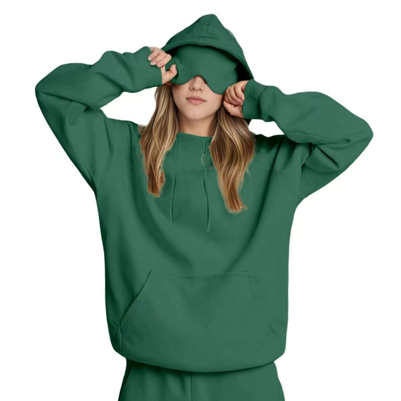 Travel Hoodie with Built-In Eye Mask - The Coral Palm LLC