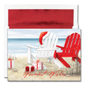 Beach Chairs Coastal Christmas Cards — Box of 16