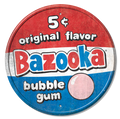 Bazooka Bubble Gum 5¢ Round Retro Tin Sign