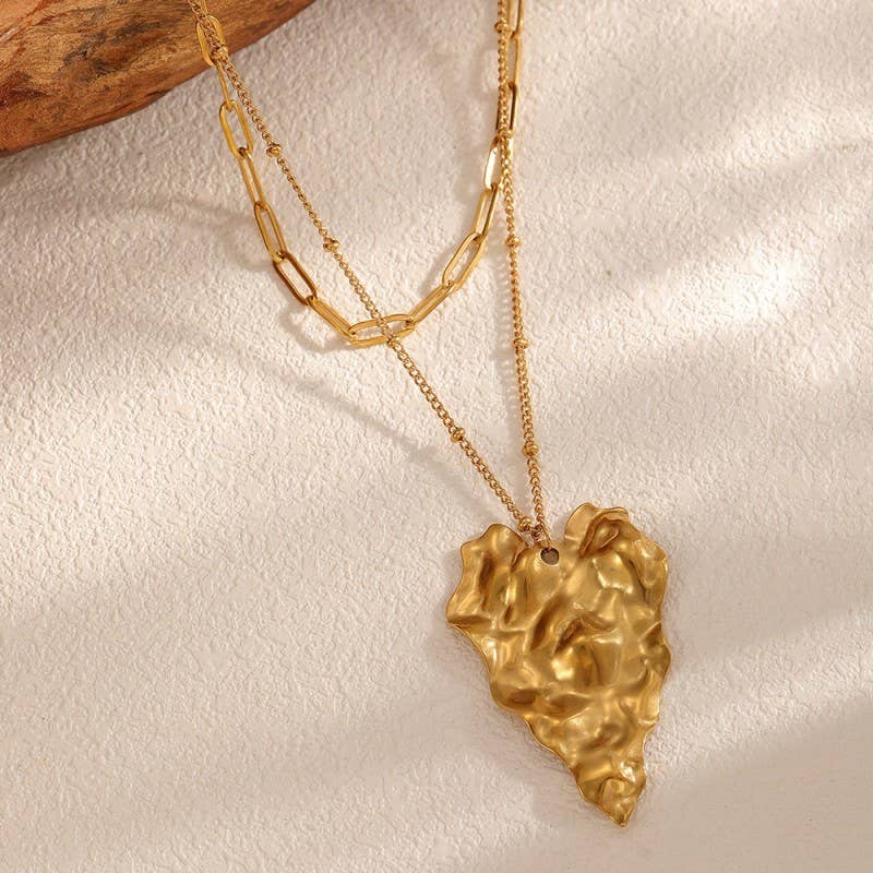 18K STAINLESS STEEL TARNISH FREE HEART NECKLACE | 40NK9695
