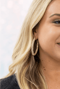 CChampagne Glow Glitter Hoop Earrings - The Coral Palm LLC