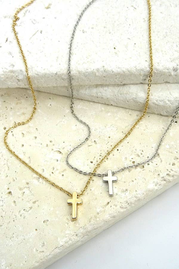 CLASSIC MINI CROSS NECKLACE | 47N15737 - CROSS - The Coral Palm LLC
