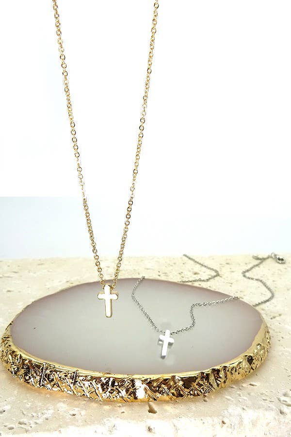 CLASSIC MINI CROSS NECKLACE | 47N15737 - CROSS - The Coral Palm LLC