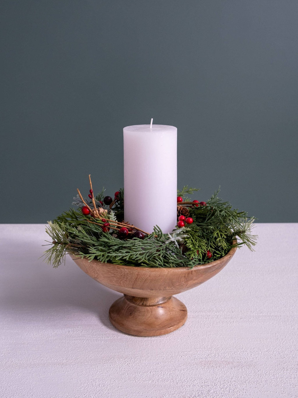 Classic Wood Pedestal Bowl - The Coral Palm LLC